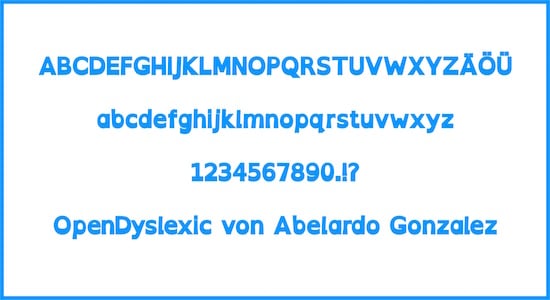 Dyslexie, OpenDyslexic, Schriftart, Legasthenie, AFS-Methode